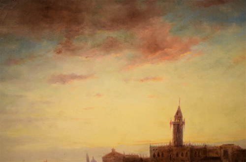 Antiquités - &quot;Sunset in Venice on the Lagoon&quot; P.G. Lepinay (1842-1885)